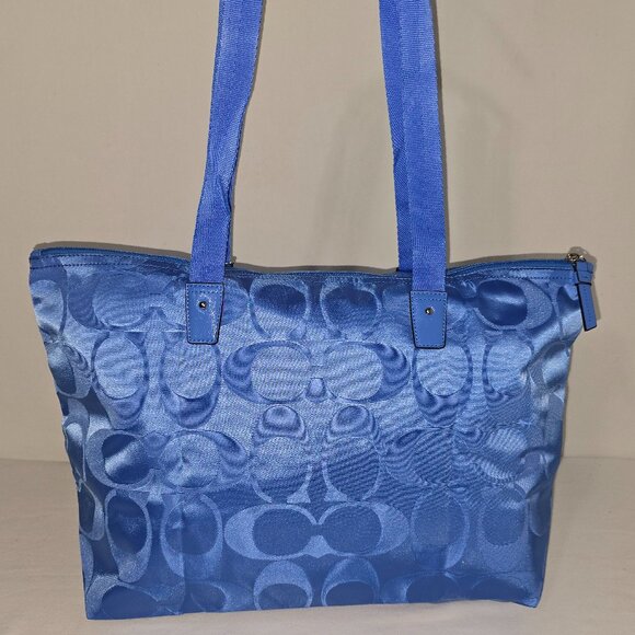 COACH Getaway Large Packable Blue Travel Weekender Tote With Zip Cosmetic Bag - Picture 11 of 15